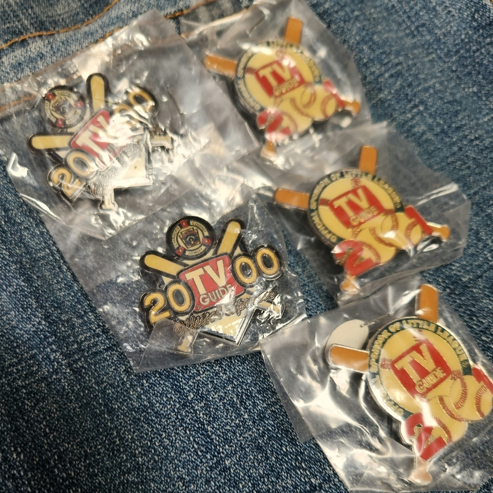 Vintage 2000 & 2001 Little League World Series × TV Guide Silver/Enamel Pins [5]